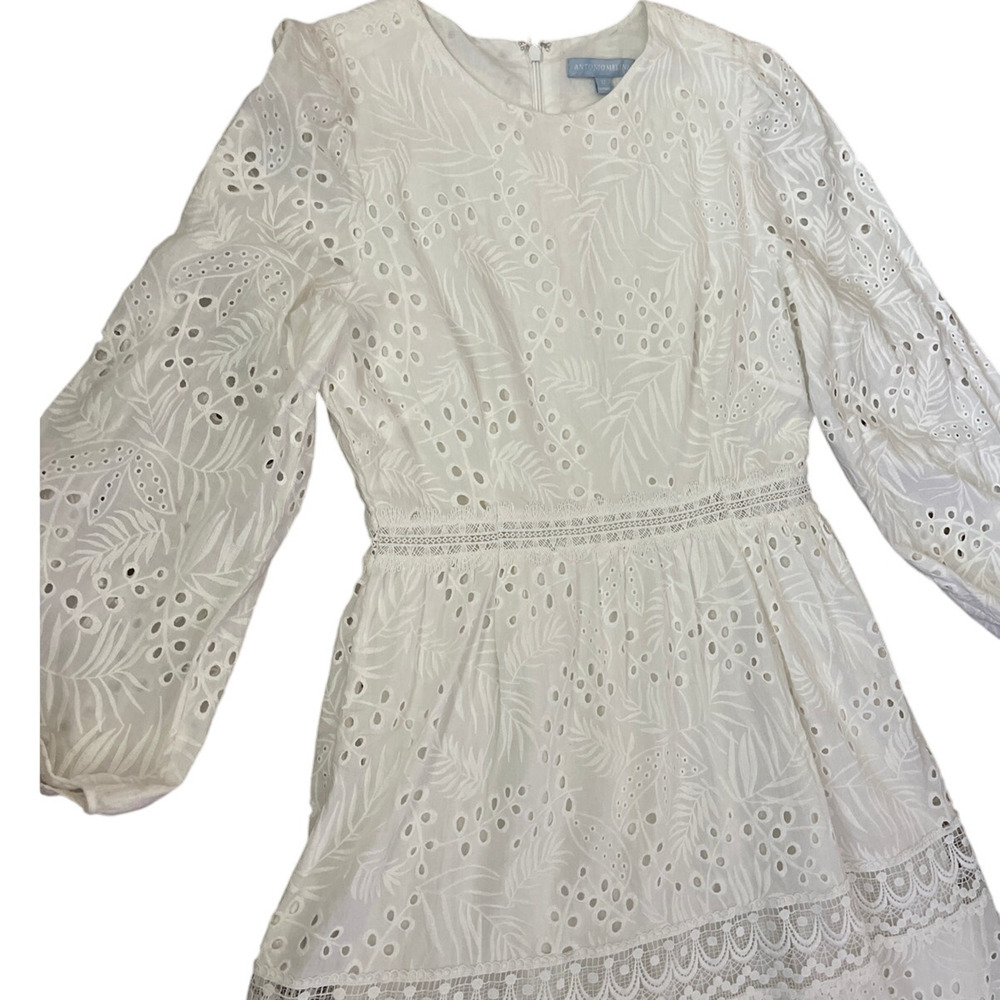 Antonio Melani Born On Fifth Adenorah Bright White Eyelet Maxi Dress Size 6 - Picture 10 of 12